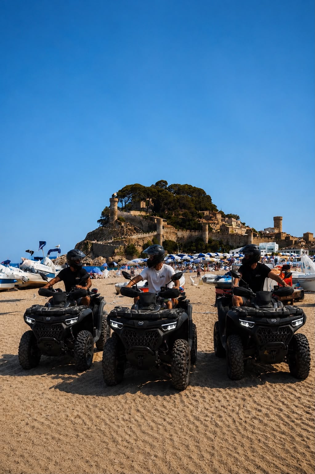 Quad CFMOTO CForce por senderos forestales de la Costa Brava