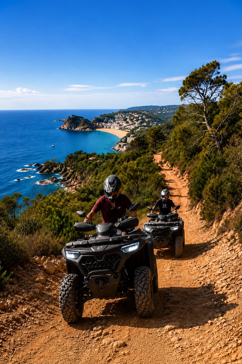 Quad CFMOTO CForce en la costa de la Costa Brava rumbo a Sant Feliu de Guíxols